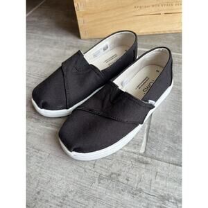 TOMS Black Sneakers Shoes Toddler Slip On Casual Espadrille Tiny Alpargata 10